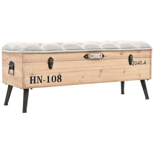 The Living Store Klop s prostorom za shranjevanje 110 cm trden les jelke - Klop S Prostorom Za Shranjevanje, (21485904) Slike