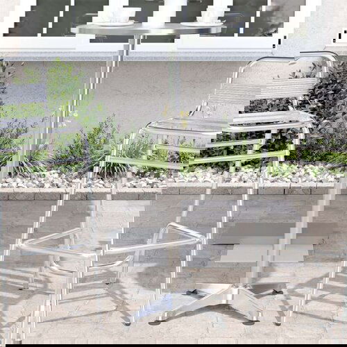 Vanjski barski stol podesive visine Ø 59 5x70/114 5 cm aluminij Cijene