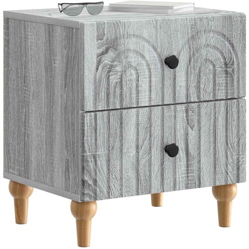  Noćni ormar s ladicama 2 pcs Siva sonoma 43 x 34,5 x 48 cm Slike
