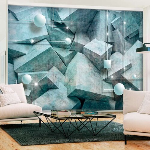  Samoljepljiva foto tapeta - Concrete Cubes (Green) 196x140 Cijene