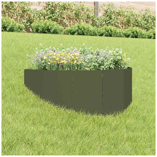 VidaXL Ograda oko Travnjaka 100 x 45 cm Čelik Maslinastozelena - Maslinastozelena 1 Slike
