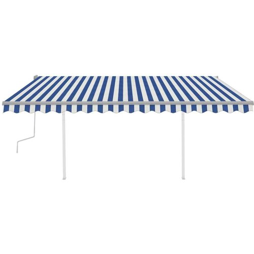 vidaXL Ročno zložljiva tenda z LED lučkami 4x3,5 m modra in bela Cene