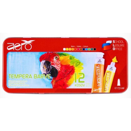  Barvice tempera 7ml 1/12 kovinska embalaža papiga VSE ZA ŠOLO Cene