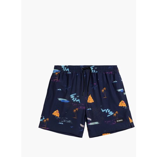 Atlantic Men's beach shorts - navy blue with pattern Slike
