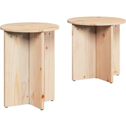 vidaXL Klubska miza 2 pcs Naravna 41.5 x 41.5 x 41 cm Trdna borovina, (5000073335) Cene