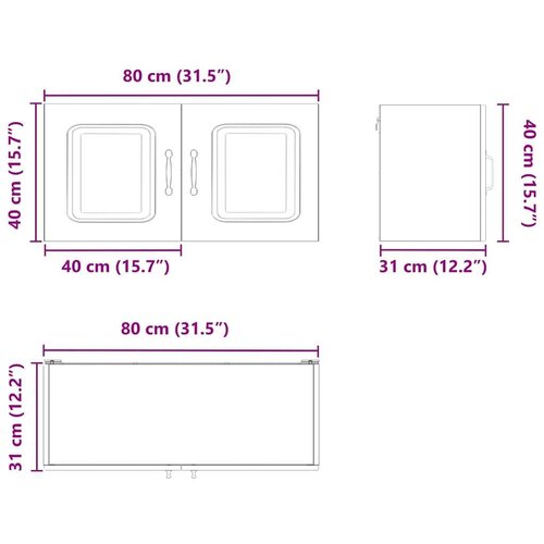 VidaXL Zidni kuhinjski ormarić s policom Sonoma hrast 80 x 31 x 40 cm Slike