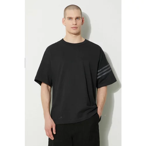 Adidas Bombažna kratka majica moški, črna barva