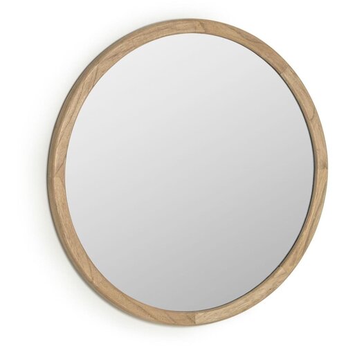 Kave Home Stensko ogledalo z lesenim okvirjem &amp;oslash; 80 cm Alum &amp;ndash; Slike