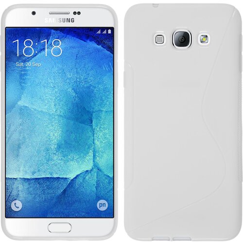  Gumijasti / gel etui S-Line za Samsung Galaxy A8 - beli Slike