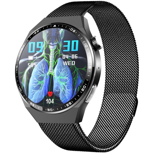 INF Pametna ura z EKG-jem, analizo telesne sestave, analizo krvi (sečna kislina, krvni lipidi) Black Milanese strap, (5000129876) Cene