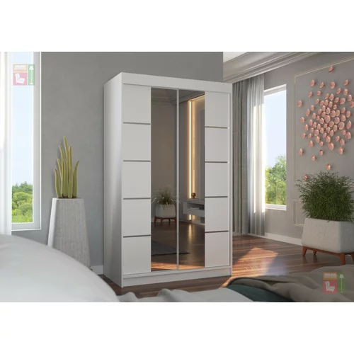 ADRK Furniture Garderobna omara z drsnimi vrati Genua 120x200x58 cm
