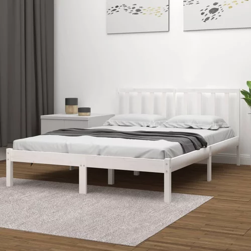 vidaXL Okvir za krevet od borovine bijeli 180x200 cm 6FT veliki bračni