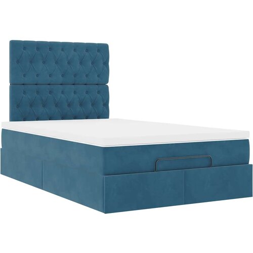 VidaXL okvir za krevet s madracima tamnoplavi 120x190 cm bar&amp;scaron;unasti Slike