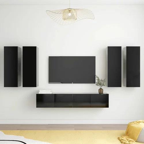 vidaXL 6-dijelni set TV ormarića od iverice crni