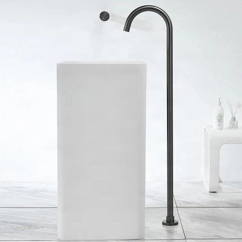 ELITE EDITION Prostostoječa talna armatura za umivalnik | Pipa BSF1025 &mdash; Gunmetal siva Cene
