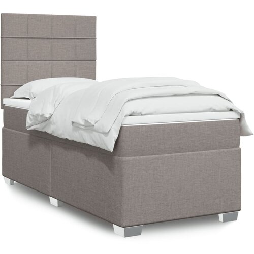 vidaXL Box spring postelja z vzmetnico taupe 90x190 cm blago Cene