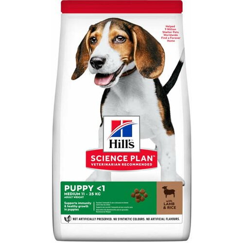 Hill’s Science Plan hrana za štence Medium Puppy jagnjetina i pirinač 10kg + 4kg GRATIS Slike