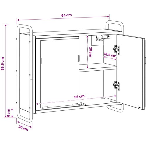  Viseci kupaonski ormar Hrast sonoma 64 x 20 x 56,5 cm Slike