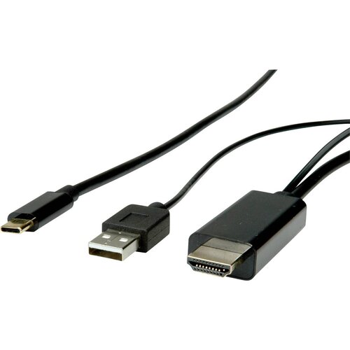 Roline USB-C&reg; / HDMI adapterski kabel USB-C&reg; vtič\, HDMI-A vtič 1.00 m črna 11.04.5955 USB-C&reg;-Display kabel, (20417685) Cene