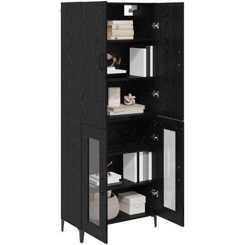  Highboard Crni hrast 69,5 x 34 x 180 cm Konstruirano drvo Slike