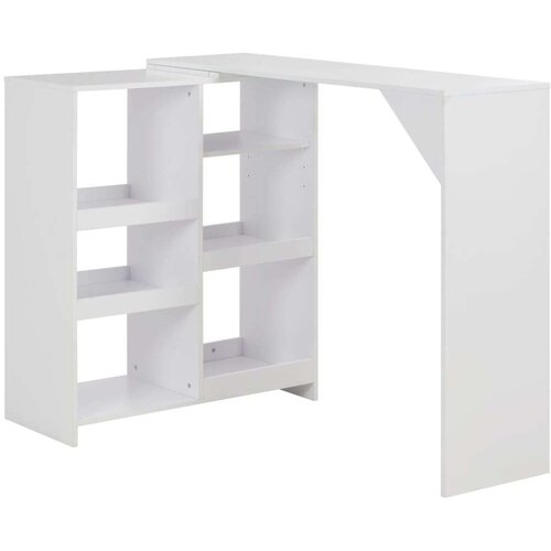 vidaXL Barska miza s premično polico bela 138x39x110 cm Cene