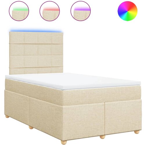VidaXL Krevet box spring s madracem krem 120 x 190 cm od tkanine Slike