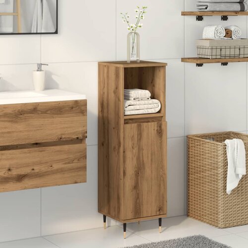 vidaXL Kopalniška omarica artisan hrast 30x30x100 cm inženirski les Cene