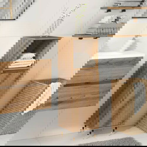 VidaXL Kupaonski ormarić boja hrasta 30x30x100 cm konstruirano drvo Slike
