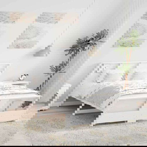  Krevetna konstrukcija Bijelo 140 x 190 cm Masivna borovina Cene