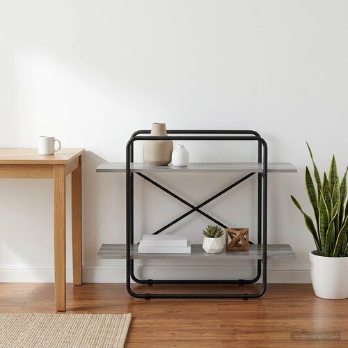  Polica 2 razina 100 x 35 x 70 cm PB Siva Sonoma Slike