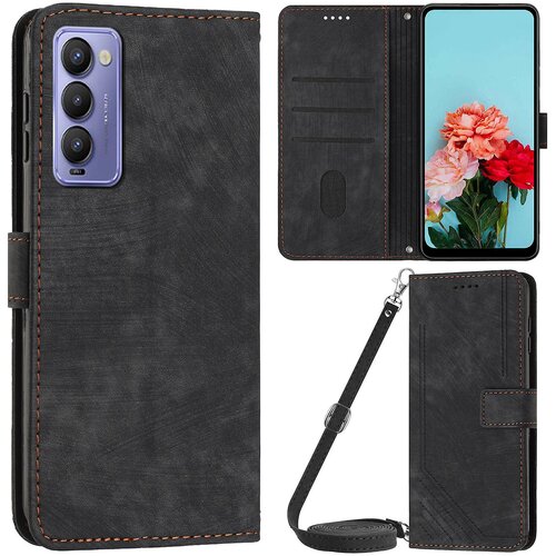 INORCO Za Tecno Camon 18/18 P telefon denarnica stojalo torbica PU usnje PLines vtisnjen ovitek s trakovi, (22036428) Slike