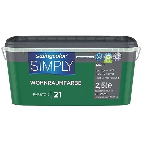 SWINGCOLOR Notranja disperzijska barva Simply št.21 (2,5 l, zelena, mat) Cene