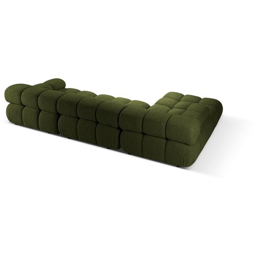Micadoni Zelena kotna sedežna garnitura iz tkanine boucl&amp;eacute; (levi kot) Bellis &amp;ndash; Home Slike