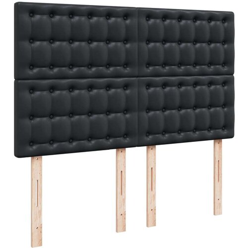VidaXL Krevet s oprugama i madracem crni 140 x 190 cm od umjetne kože Slike