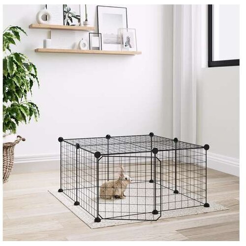  Kavez za ljubimce s 12 panela i vratima crni 35 x 35 cm čelični Cene
