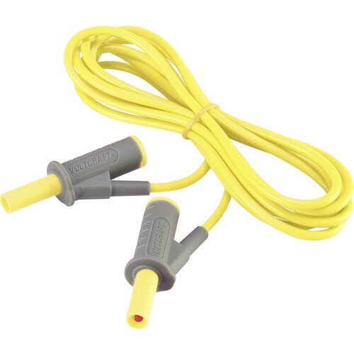 Voltcraft Visokofleksibilni varnostni merilni kabel [lamelni vtič 4 mm - lamelni vtič 4 mm] 2 m rumene barve MSB-501 10 A, (20422856) Slike