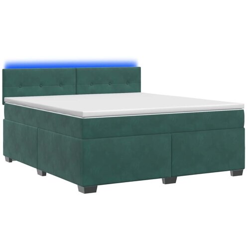 s box springom madracem i LED-om Tamnozelena Bar&amp;scaron;un - Tamnozelena 140 x 190 cm Pro&amp;scaron;iveno gumbima Slike