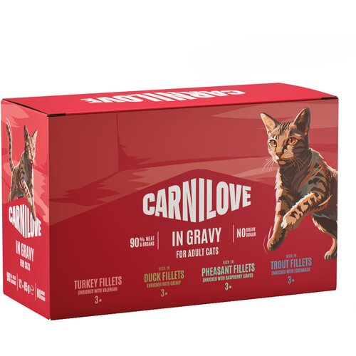  Ekonomično pakiranje Carnilove Cat Pouch 24 x 85 g - Mje&amp;scaron;ovito pakiranje u umaku (4 vrste) Slike