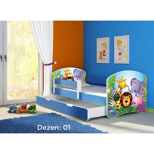 ACMA dečiji krevet ii 140x70 f + dušek 6 cm BLUE1 Slike