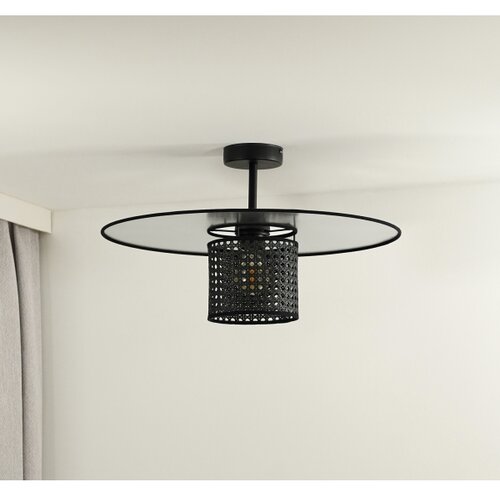  Duolla - Plafonski luster TOKYO RATTAN 1xE27/15W/230V, prečnik 50 cm, crna/srebrna Slike