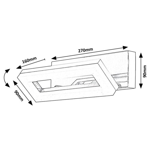 Rabalux zidna lampa Blas, LED 15W, 27x9cm, Hrom Slike