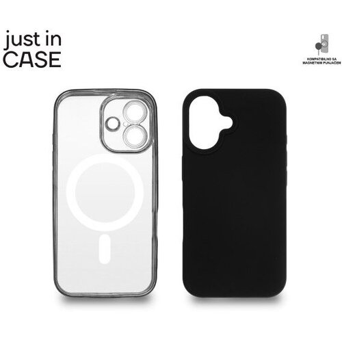 Just In Case 2u1 Extra case MAG MIX PLUS paket za iPhone 16/ crna Cene