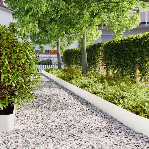 vidaXL Robniki za trato 30 kosov Bela 20x103 cm Hladno valjano jeklo Cene