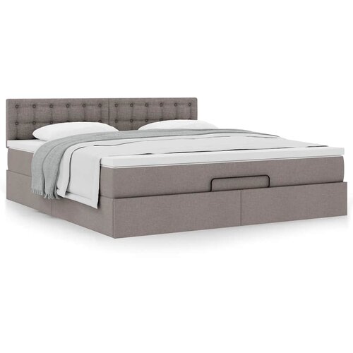 vidaXL otomanski krevet s madracem smeđesivi 180x200 cm od tkanine Cijene