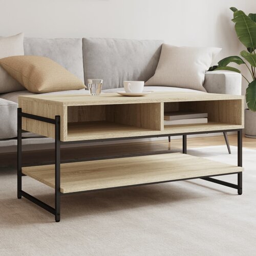 VidaXL Stolić za kavu boja hrasta 90x50x45 cm konstruirano drvo Slike