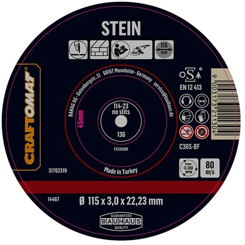 CRAFTOMAT Rezalna plo&scaron;ča C24R-BF (Primerno za: Kamen, Premer diska: 115 mm, Debelina plo&scaron;če: 3 mm) Cene