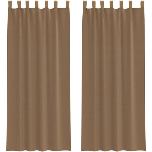VidaXL Voile zavjese s petljama 2 kom svijetlosmeđe 140x260 cm - Svjetlosmeđa 140 x 260 cm 1 s petljama Slike