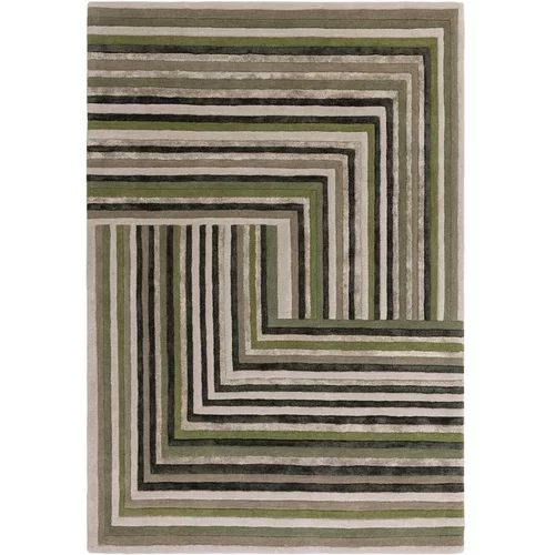 Asiatic Carpets Zelena volnena preproga 120x170 cm Network Forest –
