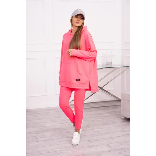 Kesi Set with a sweatshirt in pink neon color