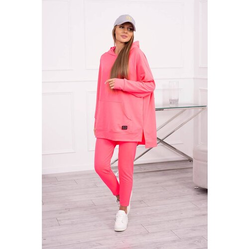 Kesi Set with a sweatshirt in pink neon color Slike